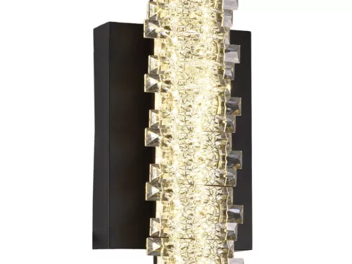 LED fali lámpa + távirányító 16 W fekete/ kristály 