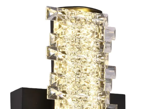 LED fali lámpa + távirányító 16 W fekete/ kristály 