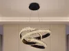 LED függesztett lámpa + távirányító 160 W fekete/kristály