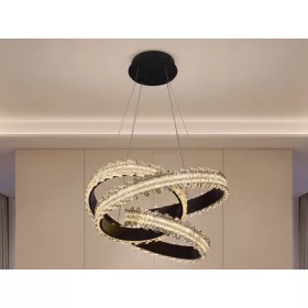  LED függesztett lámpa + távirányító 160 W fekete/kristály