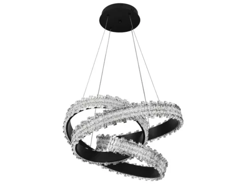LED függesztett lámpa + távirányító 160 W fekete/kristály