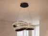 LED függesztett lámpa + távirányító 95 W fekete/kristály