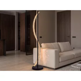 70 W-os LED dizájn állólámpa fekete/kristály