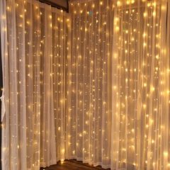   400db LEDES Karácsonyi függöny világítás 2*2 m meleg fehér