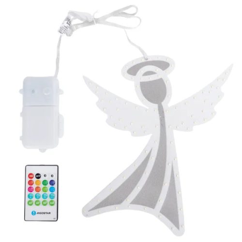 Karácsonyi zenélő ablak dekoráció angyal