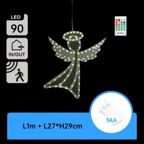 Karácsonyi zenélő ablak dekoráció angyal