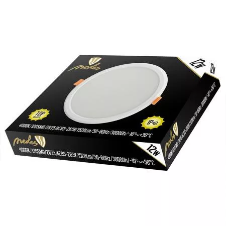 LED PANEL 12W/PR/166MM/SMD/4000K/FEHÉR