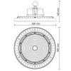 LED-es csarnokvilágító High Bay UFO/150W/IP65/5000K