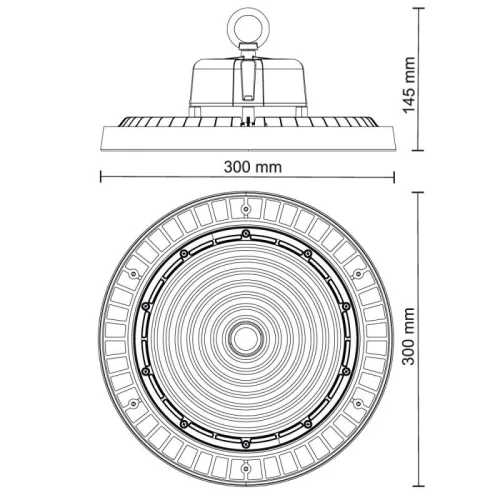 LED-es csarnokvilágító High Bay UFO/150W/IP65/5000K