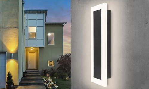 LED Durango 9W-os 30 cm-es,fekete kültéri oldalfali lámpa