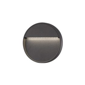   LED Santiago 4 W-os sötétszürke kör alakú oldalfali lámpa