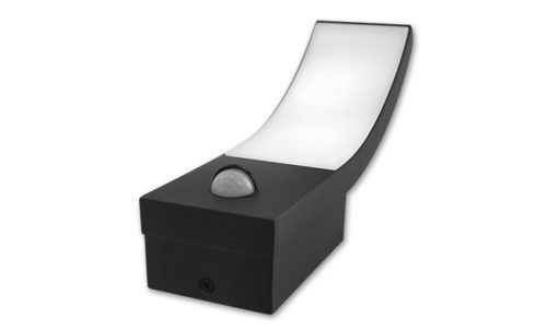 LED Loreto 9W-os natúr fehér, fekete színű oldalfali lámpa mozgásérzékelővel