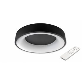   Minimál fekete 54 W-os, 40x8 cm fekete LED távirányítós mennyezeti lámpa