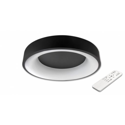 Minimál fekete 54 W-os, 40x8 cm fekete LED távirányítós mennyezeti lámpa