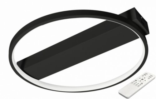 Fekete Minimál 33 W-os, 40x6 cm LED távirányítós mennyezeti lámpa