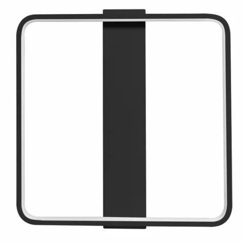 Fekete minimál 40 W-os, 42x40 cm LED távirányítós mennyezeti lámpa
