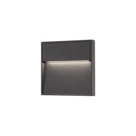   LED Santiago 4 W-os sötétszürke négyzet alakú oldalfali lámpa