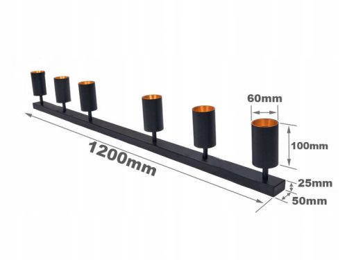 MasterLED Eris fekete-arany mennyezeti 6-os lámpa keret, GU10-es foglalattal
