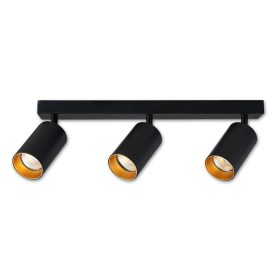   MasterLED Eris fekete-arany mennyezeti 3-as lámpa keret, GU10-es foglalattal