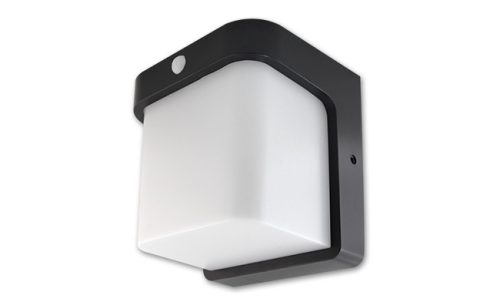 LED Corgi 12 W-os, 170x170x146cm-es natúr fehér, fekete oldalfali lámpa mozgásérzékelős