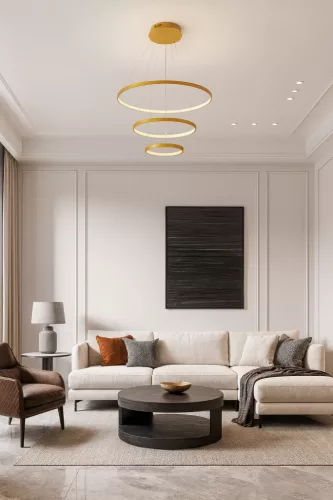 Kör LED csillár 20/40/60cm 77W arany Coma