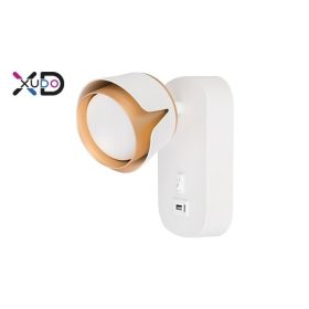   MasterLED Bud GX53-es foglalatú + LED-es fekete-fehér fali lámpa, USB csatlakozóval