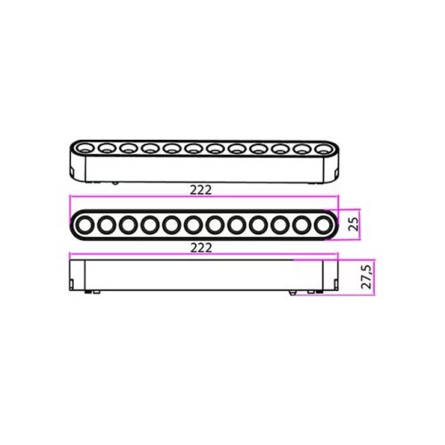 MasterLED LUXO Linea 12-W-os fehér mágneses sínes lámpa 4000K 48V