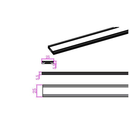 MasterLED LUXO mágneses sín 2 méter hosszú fehér 48V