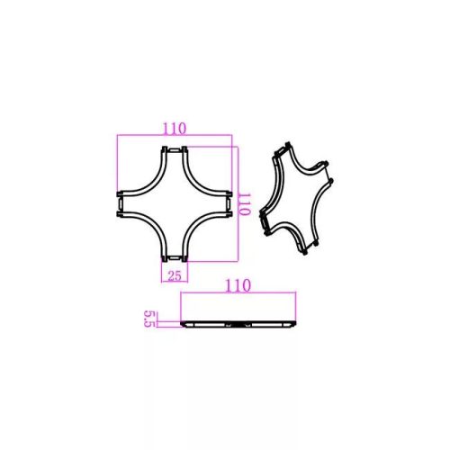 MasterLED LUXO 48V mágneses sínlámpa rendszerhez felületre szerelhető X összekötő fekete
