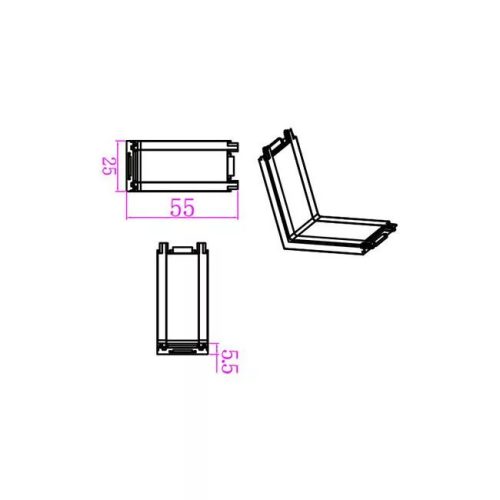 MasterLED LUXO 48V mágneses sínlámpa rendszerhez felületre szerelhető szögletes típusú fehér toldóidom