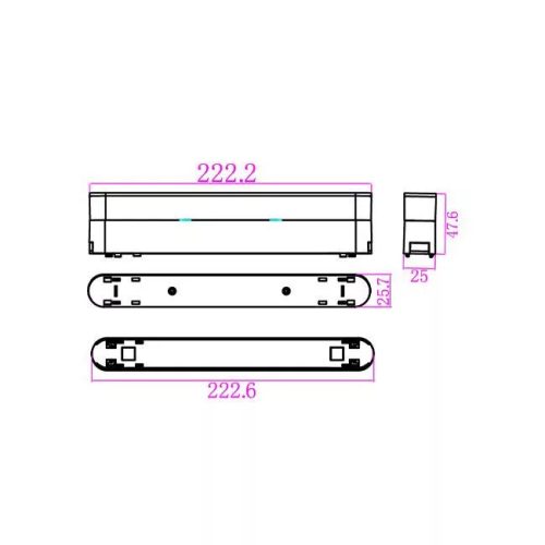 MasterLED LUXO Mágneses lámparendszer aljzat fehér színben 48V Linea 12 W-os lámpához