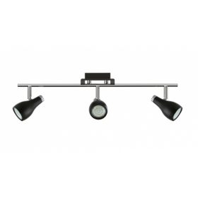   Strühm Kinga fekete/króm 3-as mennyezeti lámpa, GU10-es foglalattal