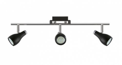 Strühm Kinga fekete/króm 3-as mennyezeti lámpa, GU10-es foglalattal