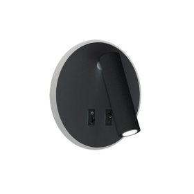   Strühm Otello C ø146 mm kerek, meleg fehér/natúr fehér, fekete fali lámpa