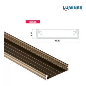   Led profil led szalagokhoz Széles bronz 2 méteres alumínium