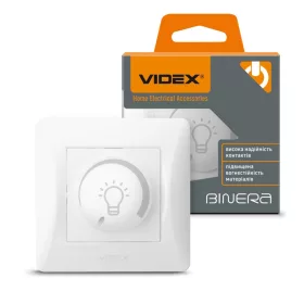   Videx Binera fehér színű süllyesztett 200W-os dimmer kapcsoló LED-hez
