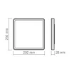 Design LED Videx 18 W-os ø292 mm fehér színű négyzet alakú natúr fehér mennyezeti lámpa