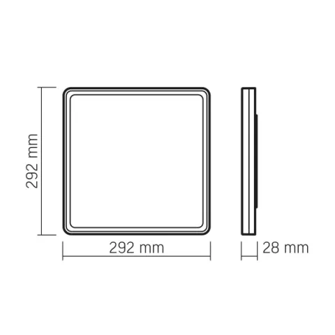 Design LED Videx 18 W-os ø292 mm fehér színű négyzet alakú natúr fehér mennyezeti lámpa