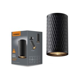   Videx Talen fekete anyagában mintás mennyezeti lámpa keret, GU10-es foglalattal