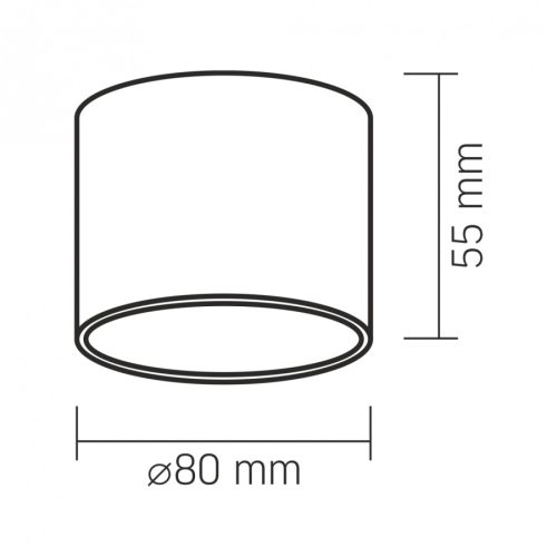 Videx fekete kerek alakú mennyezeti lámpa keret, fényforrás nélkül