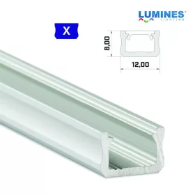   Led profil led szalagokhoz Keskeny ezüst 1 méteres alumínium