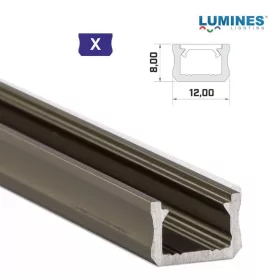   Led profil led szalagokhoz Keskeny bronz 1 méteres alumínium