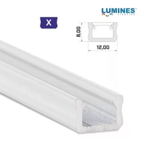   Led profil led szalagokhoz Keskeny fehér 2 méteres alumínium