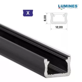   Led profil led szalagokhoz Keskeny fekete 2 méteres alumínium