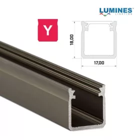   Led profil led szalagokhoz Magas falú  bronz 1 méteres alumínium