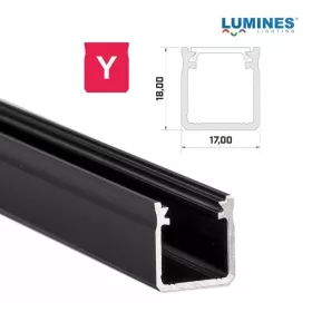   Led profil led szalagokhoz Magas falú  fekete 2 méteres alumínium
