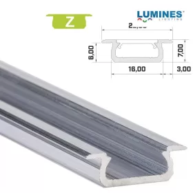   Led profil led szalagokhoz Beépíthető natúr 1 méteres alumínium
