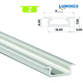   Led profil led szalagokhoz Beépíthető ezüst 1 méteres alumínium