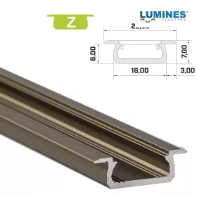   Led profil led szalagokhoz Beépíthető bronz 1 méteres alumínium