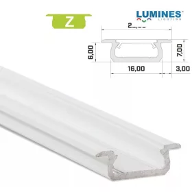   Led profil led szalagokhoz Beépíthető fehér 2 méteres alumínium